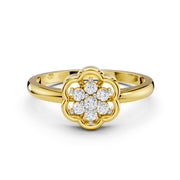 Golden Bloom Cluster Ring